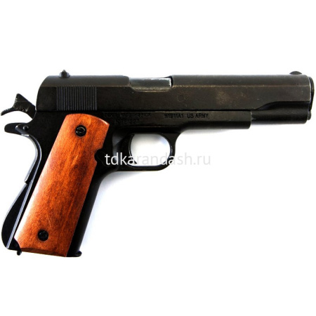 Пистолет автоматический 21,5х15хсм калибр 45, США 1911 года, металл/дерево M1911A1/DE-9316 от магазина "Карандаш"