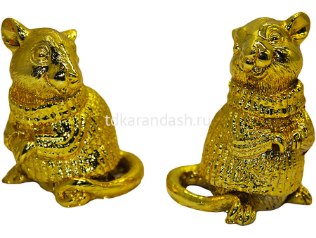 Сувенир Мышка 7х6см, золото, 2 вида Y8245-19