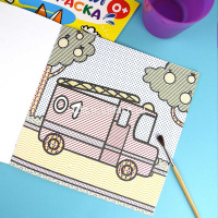 Раскраска водная "Транспорт" 12стр. 20х20см 53516 от магазина "Карандаш"