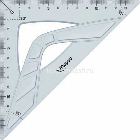 Угольник 21см "Geometric" 2в1 с гипотенузой, углом 45°, непачкающиеся края 242421 от магазина "Карандаш"