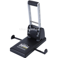 Дырокол мощный 100л 2-отв, d-6мм, 12мм, с линейкой, металл, черный E0130 от магазина "Карандаш"