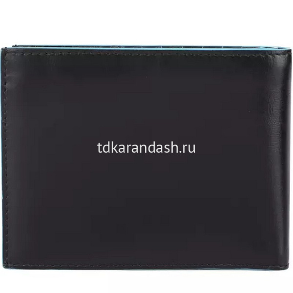 Кошелек "Blue Square" 12,5х9х2см 2 отделения, черный, натуральная кожа PU1239B2R/N от магазина "Карандаш"
