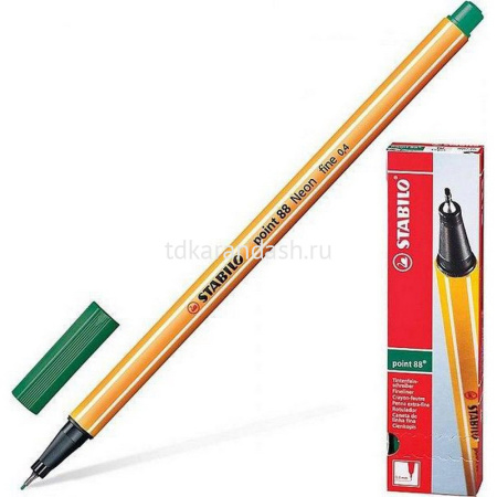 Ручка капиллярная "Stabilo point" 0,4мм зеленовато-бирюзовая 88/53