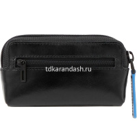 Ключница "Blue Square Revamp" 12х6,5х3см, черная, натуральная кожа PC4216B2V/N от магазина "Карандаш"