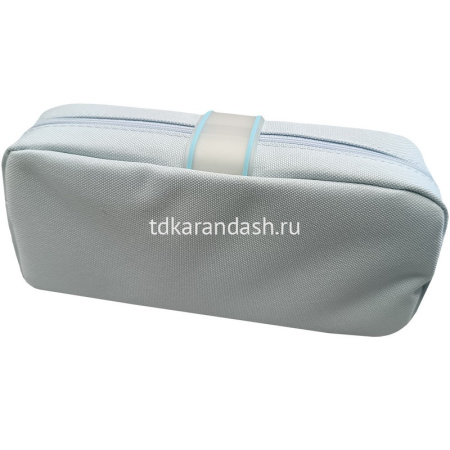 Пенал "Milk tea" 21х10,5х5,5см, прямоугольный, 1 отделение, 1 карман, на кпопке, текстиль, голубой от магазина "Карандаш"