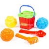 Набор д/песка №261 (ведро-крепость малое, ситечко-крепость, совок №2, грабельки №2, 3 формочки) 7123
