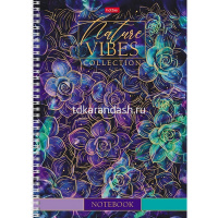 Тетрадь А4 80л клетка "Золотые лепестки" на спирали 3D фольга матовая ламинация 4 дизайна 083215 от магазина "Карандаш"