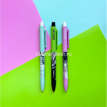 Ручка шариковая "FunClick. Manga Anime. City" 0,7мм синяя, автомат, корпус Soft Touch 3 вида 20-0297 от магазина "Карандаш"