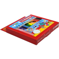 Карандаши 12 цветов "Swans Jumbo" шестигранные с точилкой дерево, укороченные, картон 1873J от магазина "Карандаш"