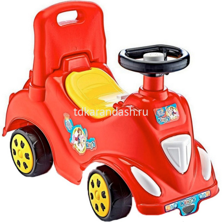 Каталка-автомобиль "Cool Riders" 68х34х47см с клаксоном, красная, пластик 4263_Red/ОР
