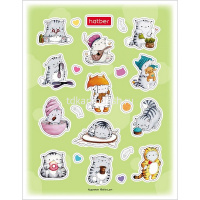 Наклейки "Приключения кота Пирожка" А6 11,5х15см 4 листа в пакете с европодвесом 4Н6н/090187 от магазина "Карандаш"