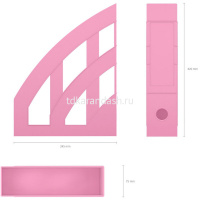 Лоток д/бумаг вертикальный "Office Pastel" ширина 7,5см розовый, пластик 55578 от магазина "Карандаш"