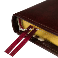 Ежедневник полудатированный А5+ "Windsor" 416стр., коричневый, золотой срез, натурал.кожа, на кнопке от магазина "Карандаш"