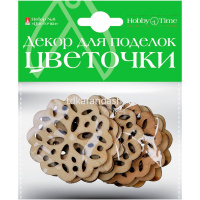Декор. из дерева "Цветочки" натуральное дерево №8 5видов 2-363/08 от магазина "Карандаш"