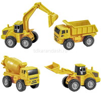 Набор инерционных автомобилей Handers "Стройтехника" (10 см, грузовик, бетоновоз, экскаватор, погруз от магазина "Карандаш"