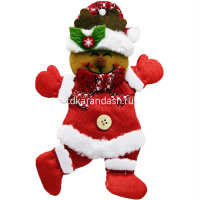 Украшение подвесное Дед Мороз, Снеговик, Олень 20х13см текстиль, 3 вида Y9868-24 от магазина "Карандаш"