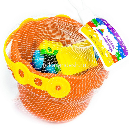 Набор д/песка "На речке" (ведро, 2 машинки, лопатка) 70180 от магазина "Карандаш"