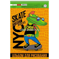Альбом для рисования А4 24л "Croco Boys" на спирали, перфорация на отрыв, 5 дизайнов 074755 от магазина "Карандаш"