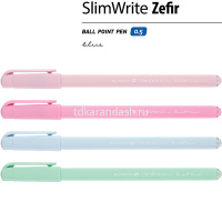 Ручка шариковая "SlimWrite Zefir" 0,5мм синяя, 4 цвета корпуса 20-0204 от магазина "Карандаш"