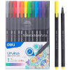 Набор капиллярных ручек 12цв 0,45мм "LINKUS" круглые, блистер с европодвесом EQ900-12