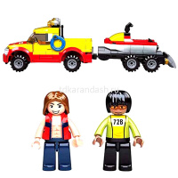 Конструктор "Город.Внедорожник-буксир и аквабайк" 172 детали 19х26х4,5см пластик (2 фигурки) M38-B06 от магазина "Карандаш"