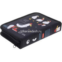 Пенал "Приключения чайки" 20х14х4см прямоугольный одностворчатый, 2 откидные планки, ткань 094216 от магазина "Карандаш"