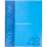 Тетрадь А5 48л линия "Progressive. Синяя" на скобе, пластиковая обложка 48Т5В2/080173 от магазина "Карандаш"