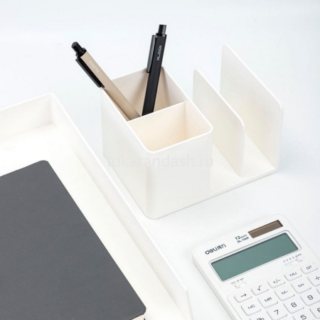 Подставка-органайзер "Nusign" 12х15,5х9,5см 4 отделения, пластик, белая ENS950WHITE от магазина "Карандаш"