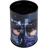 Копилка-подставка д/канц.принадлежностей "Кибер аниме" 10,5х7,5см, металл, черная 69371 от магазина "Карандаш"