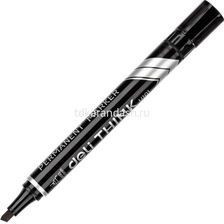 Маркер перманентный "Think" черный, скошенный наконечник, толщина линии 1,5-5мм EU10120
