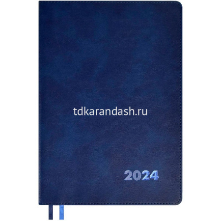 Еженедельник 2024 А5+ "Escalada" 160стр., синий, искусственная кожа "Флоттер" 63845