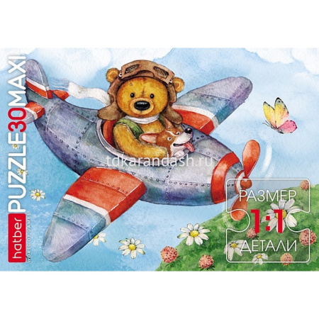 Пазлы 30 эл. "Мишка-пилот" 29х21см макси 30ПЗ4_23712/072663 от магазина "Карандаш"