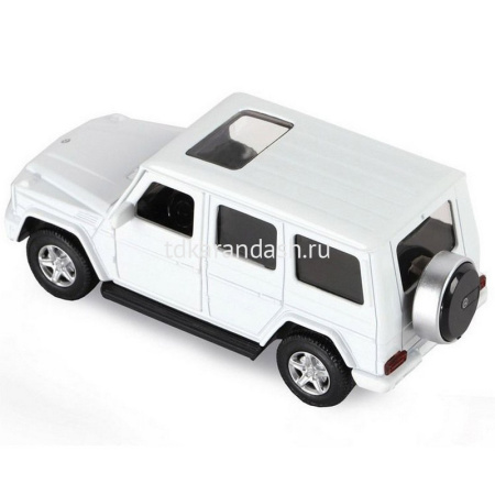 Машина "Mercedes-Benz G350d" белая, инерционная, металл 17,5см (свет, звук, откр.двери) JB1200182 от магазина "Карандаш"