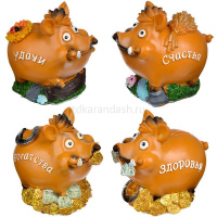 Копилка Кабан 13*12см 4 вида Y6468-18 от магазина "Карандаш"