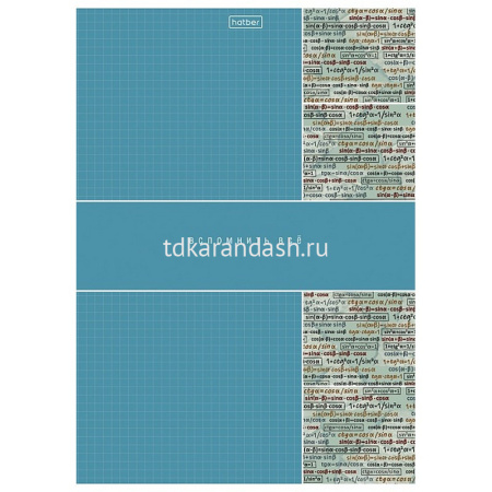 Тетрадь А4 96л клетка "Вспомнить все. Математика" на скобе матовая ламинация 3 дизайна 094002 от магазина "Карандаш"