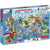 Игра-ходилка настольная "Вокруг света" А2 50х70см с кубиком и фишками Ин2_22314/072656 от магазина "Карандаш"