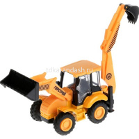 Экскаватор-погрузчик желтый, инерционный, металл 15см (подвижные детали) SB-17-78-B-WB от магазина "Карандаш"