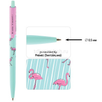 Ручка шариковая "HappyClick. Фламинго" 0,5мм синяя, автомат 20-0241/24 от магазина "Карандаш"