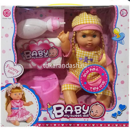 Кукла-пупс 25см с аксессуарами (звук) 2018152 от магазина "Карандаш"