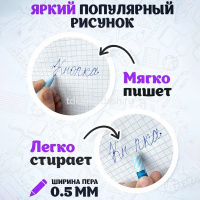 Ручка гелевая пиши-стирай "Мороженки" 0,5мм синяя, ассорти BK2389 от магазина "Карандаш"