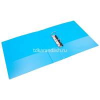 Папка-панорама на 2-х D-кольцах "Rio" А4 40мм РР, голубой, карманы EB10100 от магазина "Карандаш"