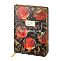 Ежедневник недатированный А5+ "Flora. Гранат" 240стр., золотой срез, искусственная кожа 3-744/02 от магазина "Карандаш"