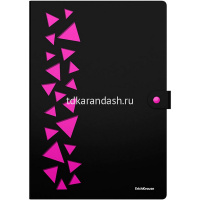 Папка на кнопке 4 отделения "Matt Accent" А4 0,6мм пластик, черный, цвет отделений ассорти 61210 от магазина "Карандаш"