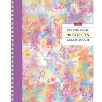 Тетрадь А5 96л клетка "Color touch" на спирали многоуров.перфорация,глянц.ламинация,4 дизайна 060151 от магазина "Карандаш"