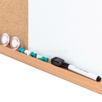 Доска комбинированная пробковая/лаковая 600x900мм деревянная рама 8753 от магазина "Карандаш"