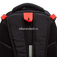 Рюкзак 28х39х17см 943гр, 2 отделения, 3 кармана, с сумкой для обуви, черный/красный RB-458-1/2 от магазина "Карандаш"