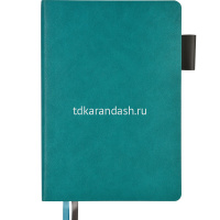 Ежедневник 2027 А5 "Boston" 336стр., морская волна, серый срез, искусственная кожа, 2 ляссе 3-808/09 от магазина "Карандаш"