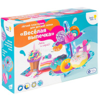 Набор д/лепки из пластилина 7 цветов "Весёлая выпечка" (тарелка, стек-нож, заготовка д/подставки) от магазина "Карандаш"