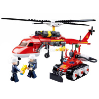 Конструктор "Пожарные. Вертолет" 325 деталей 23х38х7см пластик (2 фигурки) M38-B0807 от магазина "Карандаш"
