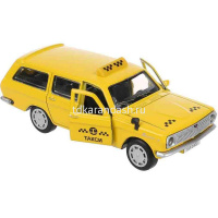 Машина "Такси ГАЗ-2402 Волга" желтая, инерционная, металл 12см (свет, звук, открывающиеся двери) от магазина "Карандаш"